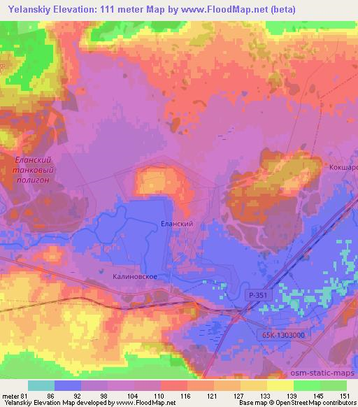 Yelanskiy,Russia Elevation Map