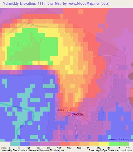 Yelanskiy,Russia Elevation Map