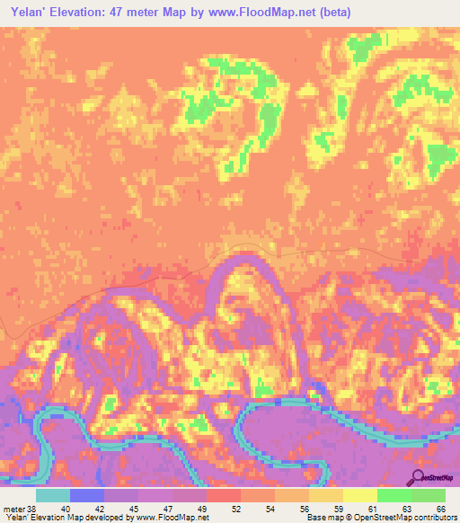 Yelan',Russia Elevation Map