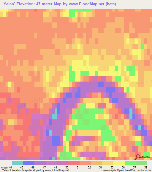 Yelan',Russia Elevation Map