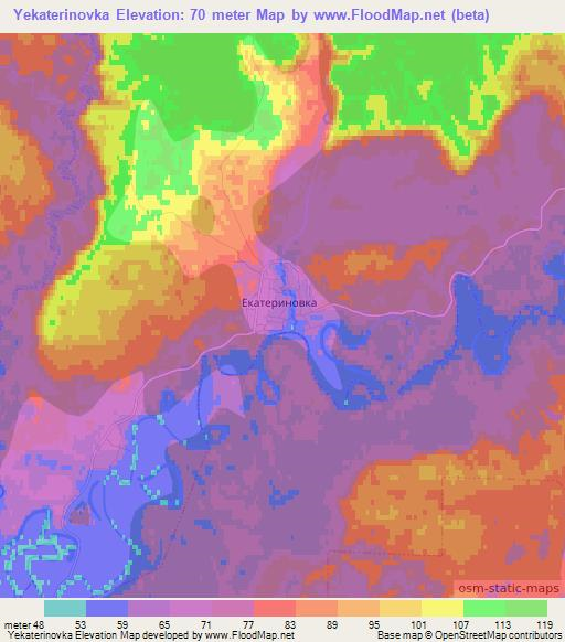 Yekaterinovka,Russia Elevation Map