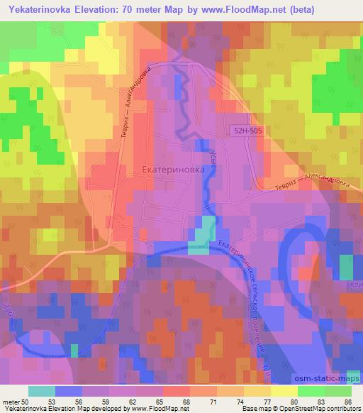 Yekaterinovka,Russia Elevation Map