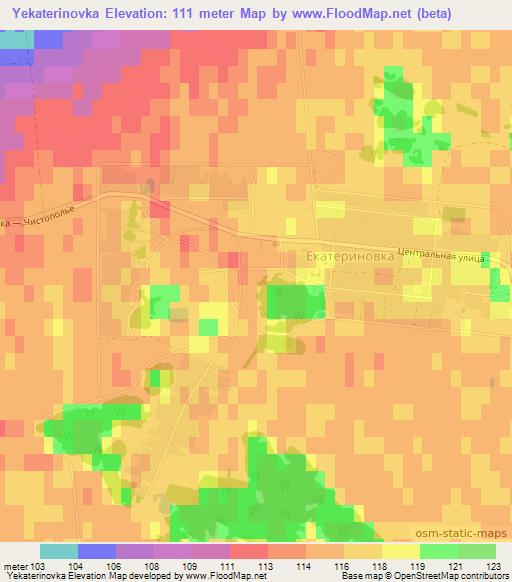 Yekaterinovka,Russia Elevation Map