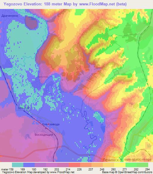 Yegozovo,Russia Elevation Map