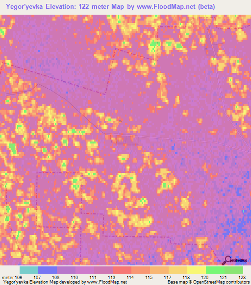 Yegor'yevka,Russia Elevation Map