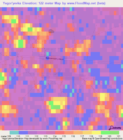 Yegor'yevka,Russia Elevation Map