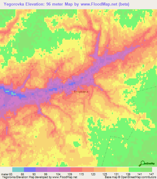 Yegorovka,Russia Elevation Map