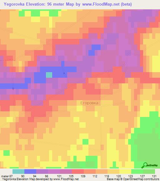 Yegorovka,Russia Elevation Map