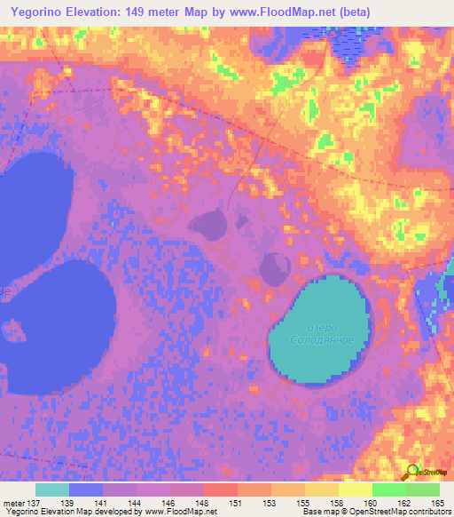 Yegorino,Russia Elevation Map