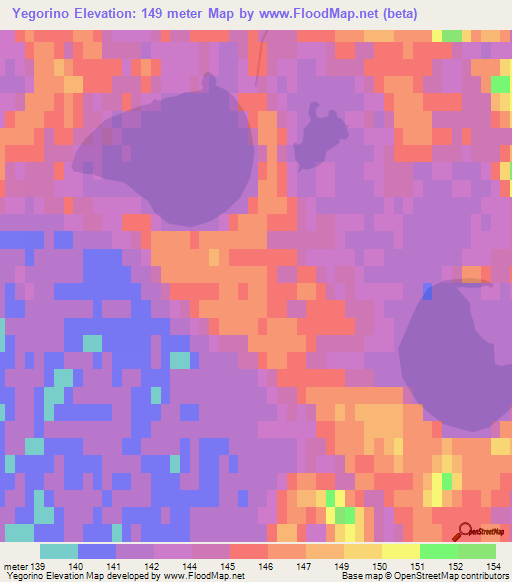 Yegorino,Russia Elevation Map