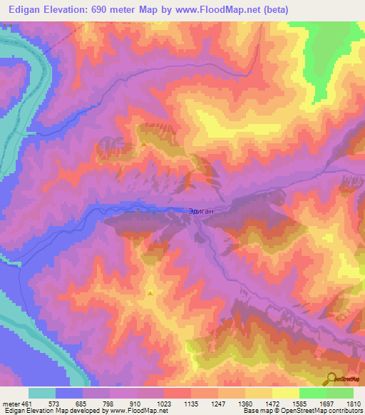 Edigan,Russia Elevation Map