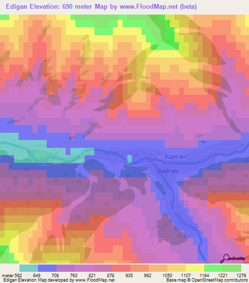 Edigan,Russia Elevation Map