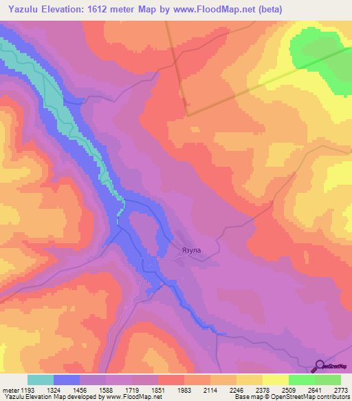 Yazulu,Russia Elevation Map