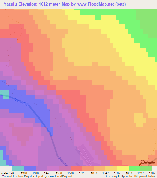 Yazulu,Russia Elevation Map