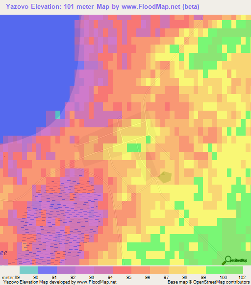 Yazovo,Russia Elevation Map