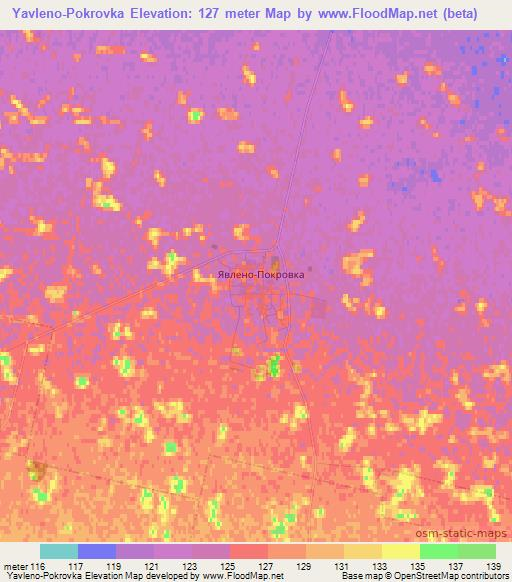 Yavleno-Pokrovka,Russia Elevation Map