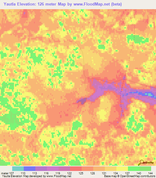 Yautla,Russia Elevation Map