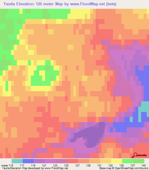 Yautla,Russia Elevation Map