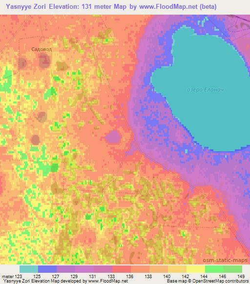 Yasnyye Zori,Russia Elevation Map