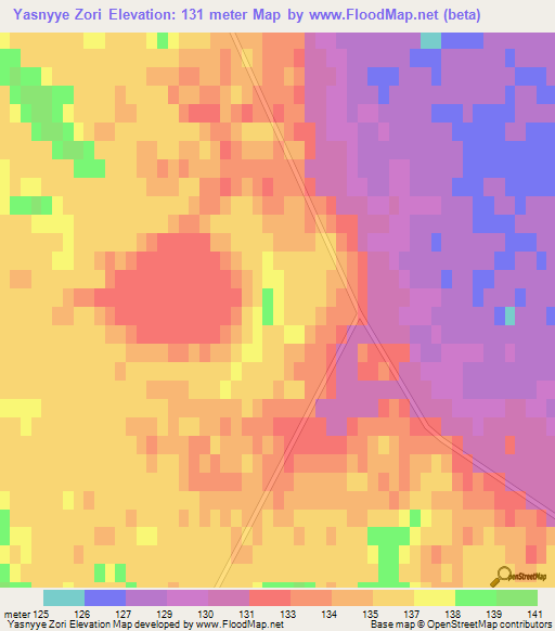 Yasnyye Zori,Russia Elevation Map