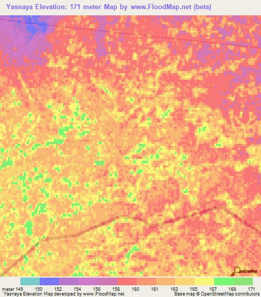 Yasnaya,Russia Elevation Map