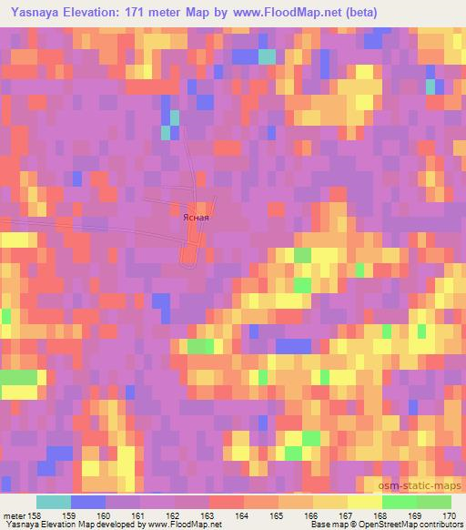 Yasnaya,Russia Elevation Map