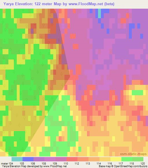 Yarya,Russia Elevation Map