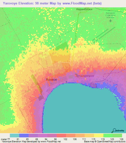 Yarovoye,Russia Elevation Map