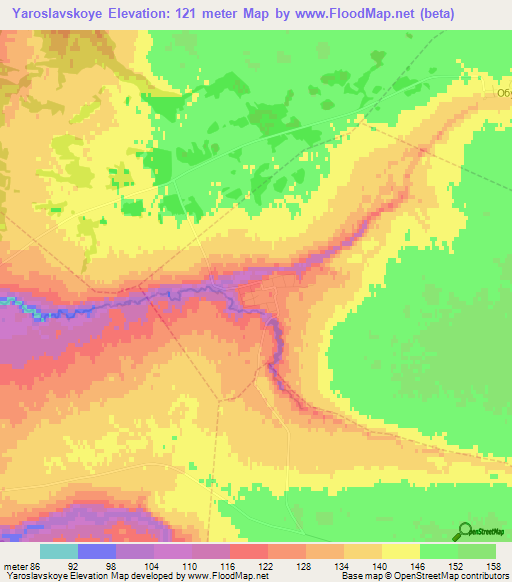 Yaroslavskoye,Russia Elevation Map