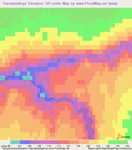 Yaroslavskoye,Russia Elevation Map