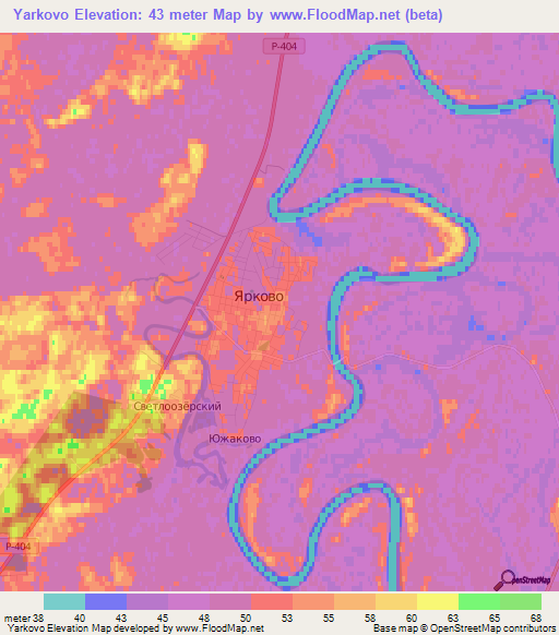 Yarkovo,Russia Elevation Map