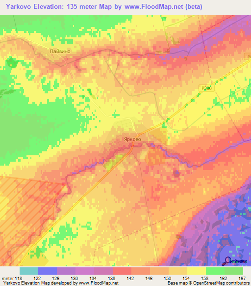 Yarkovo,Russia Elevation Map