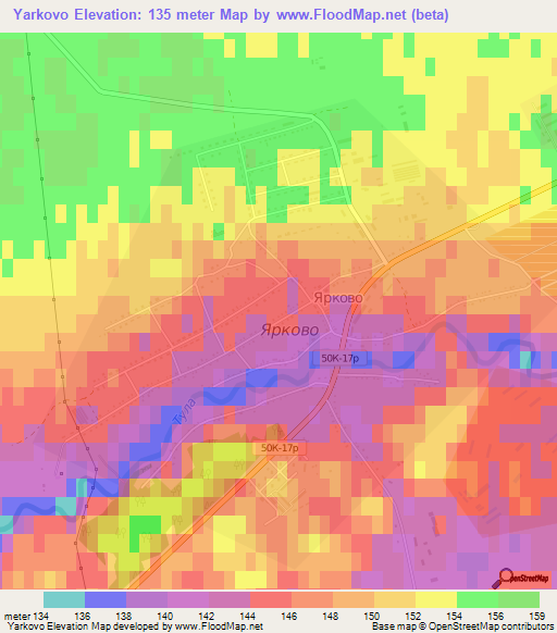 Yarkovo,Russia Elevation Map