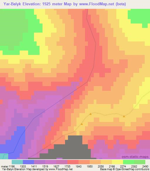 Yar-Balyk,Russia Elevation Map