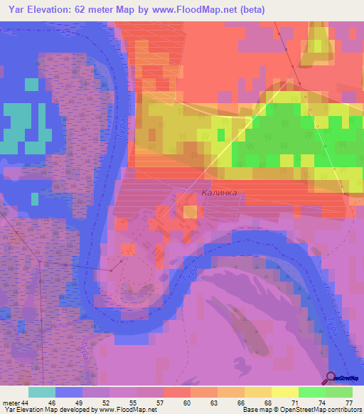 Yar,Russia Elevation Map