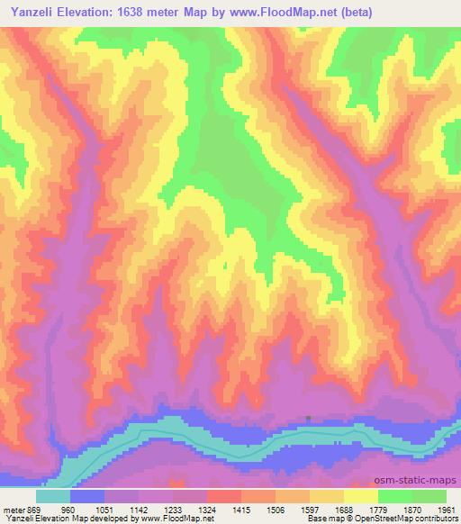 Yanzeli,Russia Elevation Map