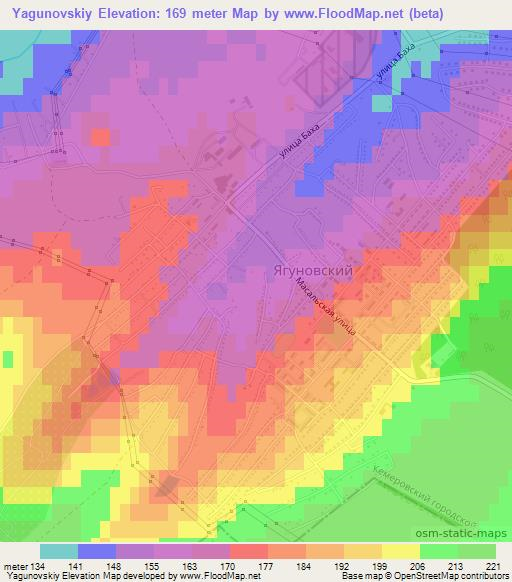 Yagunovskiy,Russia Elevation Map