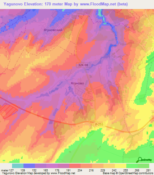 Yagunovo,Russia Elevation Map