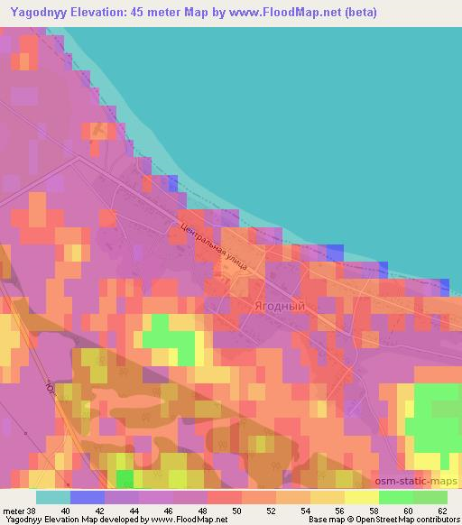 Yagodnyy,Russia Elevation Map