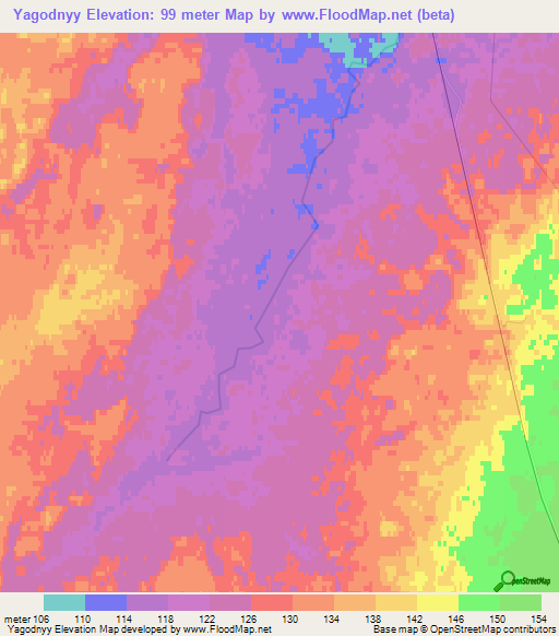 Yagodnyy,Russia Elevation Map