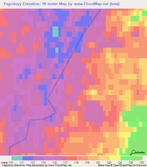 Yagodnyy,Russia Elevation Map