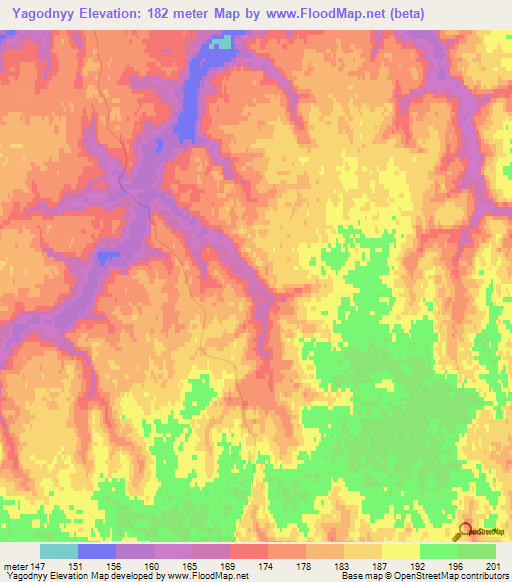 Yagodnyy,Russia Elevation Map