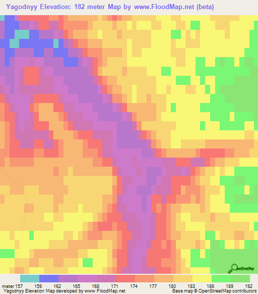 Yagodnyy,Russia Elevation Map