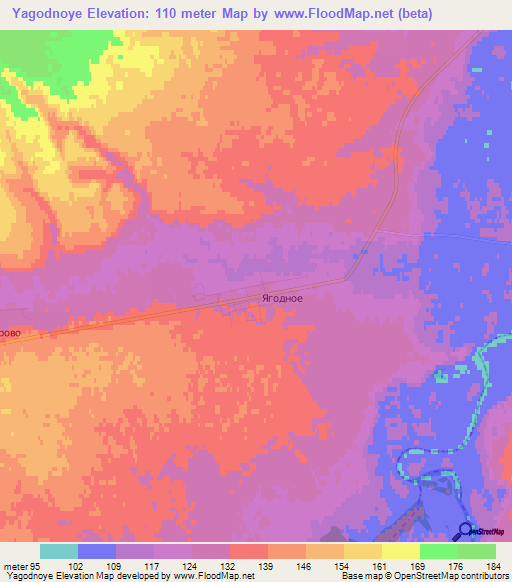 Yagodnoye,Russia Elevation Map