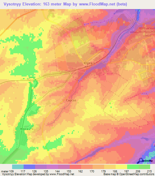 Vysotnyy,Russia Elevation Map