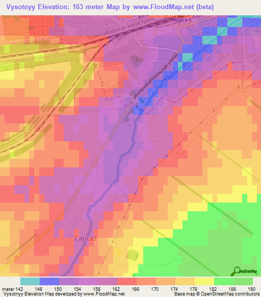 Vysotnyy,Russia Elevation Map