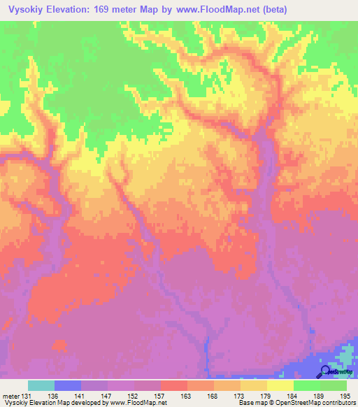 Vysokiy,Russia Elevation Map