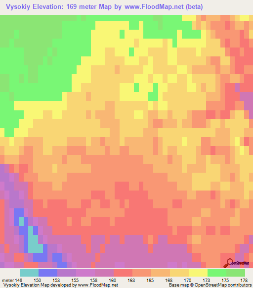 Vysokiy,Russia Elevation Map