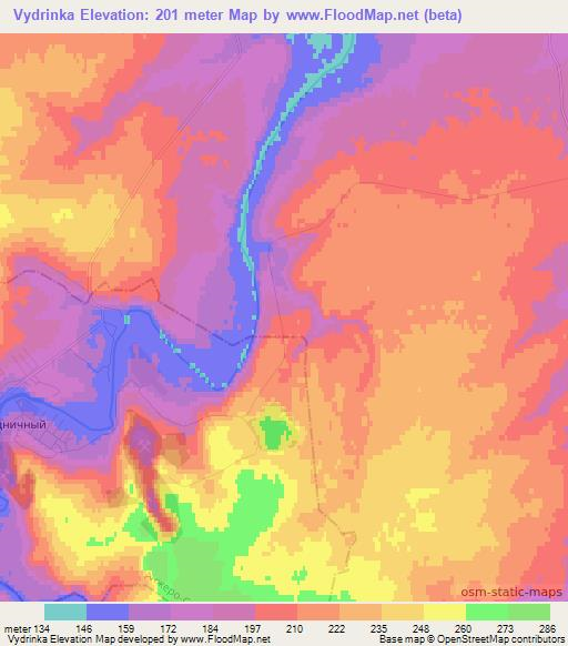 Vydrinka,Russia Elevation Map