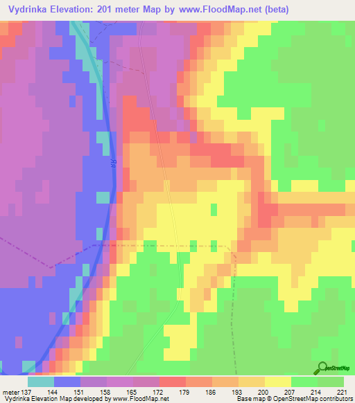 Vydrinka,Russia Elevation Map